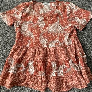 Paper Crane Pink and Cream Paisley Top